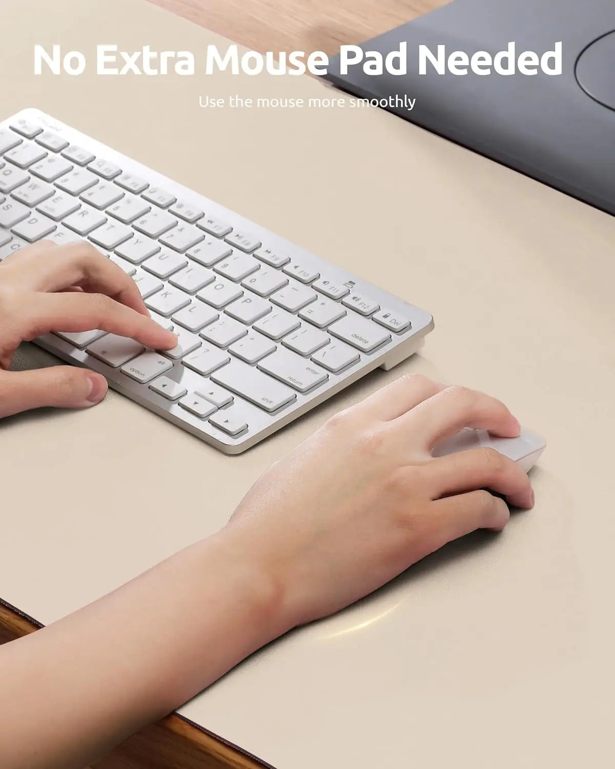 Großes Leder Schreibtischunterlage & Mousepad – Rutschfeste PU Leder Desk Mat als eleganter Tischschutz für Büro & Homeoffice