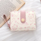Süße Katzen Damen Geldbörse - Kurzform PU Leder Wallet mit Münzfach, Kartenhalter &amp; Reise-Geldbörse