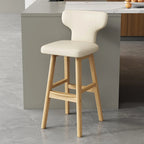Luxus Barhocker aus Leder & Holz – Moderner minimalistischer Design-Barstuhl im italienischen Stil für Restaurant, Bar & Theke