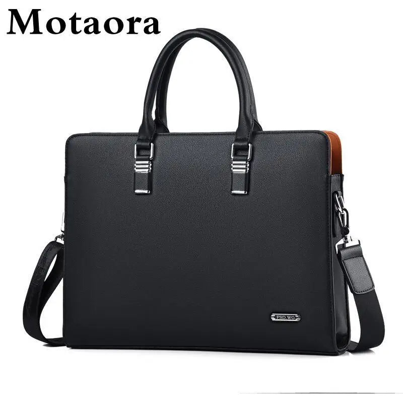 MOTAORA Herren PU-Leder Laptoptasche - Maletín de negocios y bolso bandolera para portátiles de 14 a 15,6 pulgadas, Arbeit &amp; Büro 