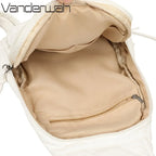 VANDERWAH Damen Rucksack Weiß – Kleiner PU Leder Rucksack mit mehreren Fächern, weich & vielseitig