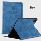 Housse en cuir Premium Deer Head pour iPad Air, iPad Pro et iPad mini – Support de support, protection contre les rayures 