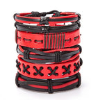 Viking Lederarmband mit Totenkopf – Verstellbares Herren- & Unisex Armband im Neo-Gothic Stil, Geflochtenes Lederarmband