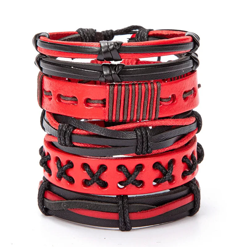 Viking Lederarmband mit Totenkopf – Verstellbares Herren- & Unisex Armband im Neo-Gothic Stil, Geflochtenes Lederarmband