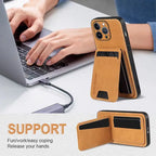 Funda de cuero tipo billetera lujosa para iPhone 12–17 Pro Max y Plus – Funda práctica de cuero sintético de alta gama con tarjetas y protección