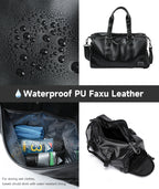 Vintage Leder Reise-Duffle Bag mit Schuhfach – Wasserdichte Carry-On Weekend- &amp; Sporttasche für Damen &amp; Herren