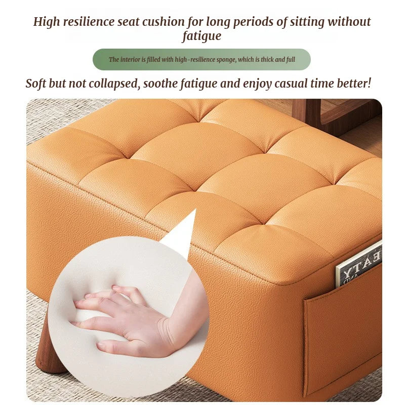 Minimalistischer Leder Fußhocker – Quadratischer Sofa- &amp; Couchtischhocker aus Kunstleder, kleiner Multifunktionshocker für Wohnzimmer 