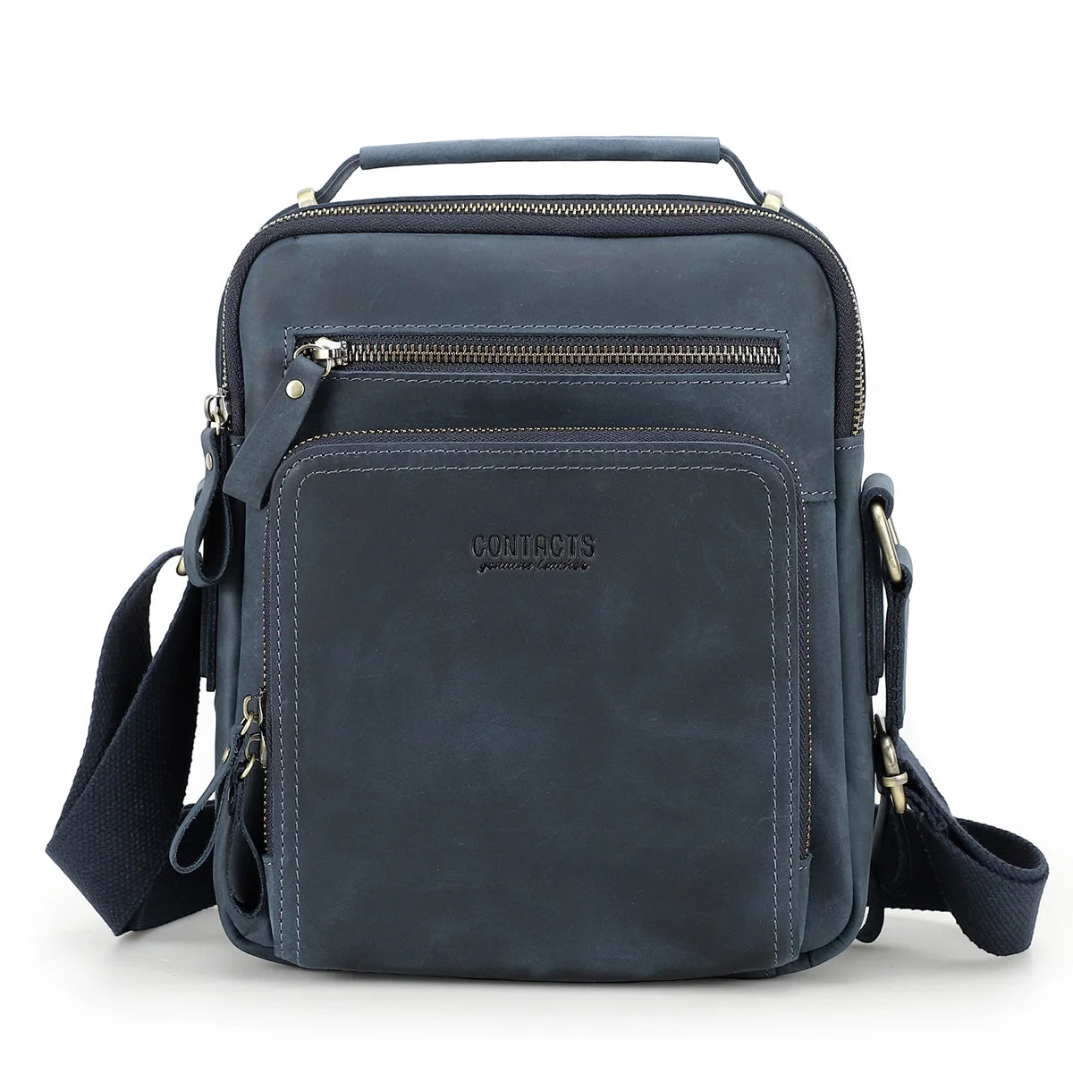 Crazy Horse Leder Herren Schultertasche de Contact - Bolso bandolera y bandolera vintage