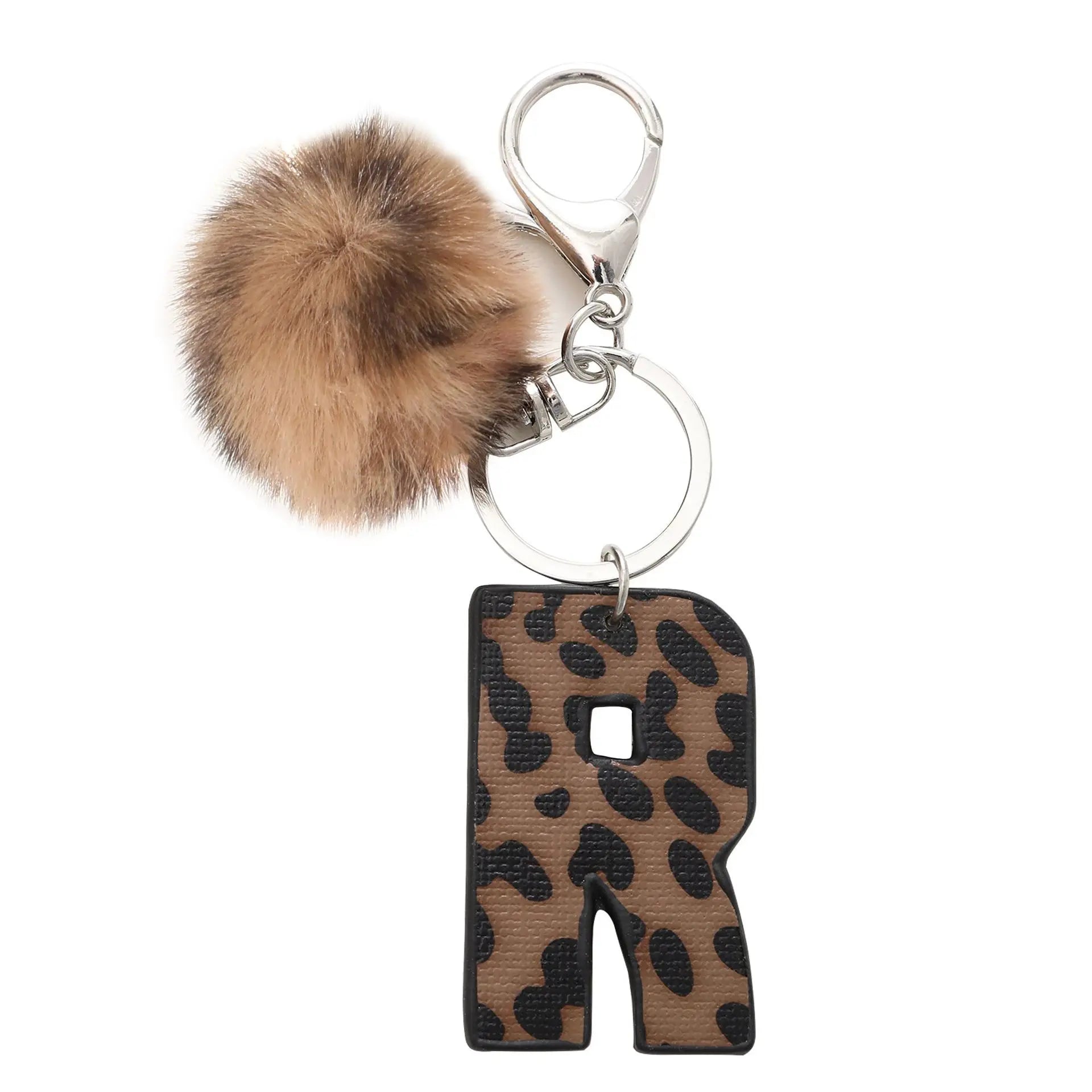 Modischer Leoparden Alphabet Schlüsselanhänger aus Kunstleder – Exquisiter Buchstaben-Keyring als Handtaschen-Charm & Geschenk