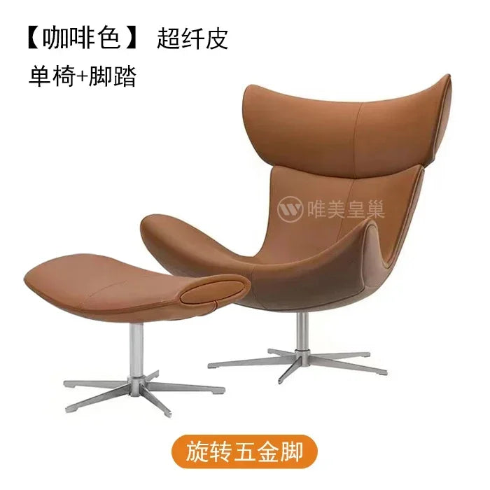 Ergonomischer Designer-Ledersessel im nordischen Stil – Moderner Relax- & Wohnzimmerstuhl mit Komfortschaum für stilvolles Wohnen