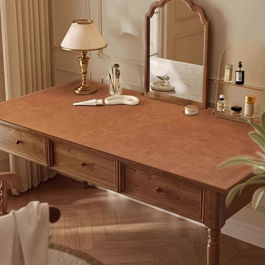 Retro XXL Leder Schreibtischunterlage im Cowhide-Design – Beidseitige, Wasserdichte Desk Pad für Büro & Business