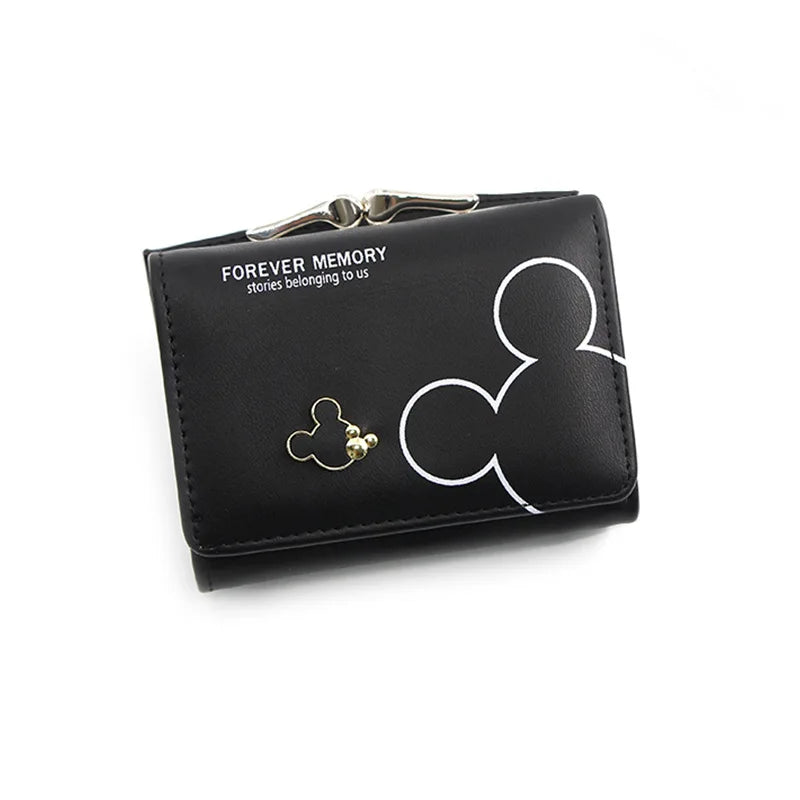 Disney Mickey Mouse Damen Geldbörse - Pequeña cartera de piel sintética para mujeres y niñas con diseño de dibujos animados 