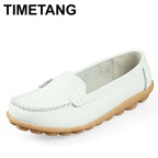 TIMETANG Damen Leder Flats – Handgefertigte Slip-On Ballerinas, Komfort-Loafers aus echtem Leder