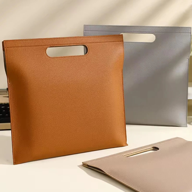 A4 PU-Leder Dokumententasche mit Magnetverschluss – Robusto organizador empresarial Mappe &amp; Tablet Tasche für Büro &amp; Alltag 