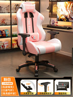 Ergonomischer Bürostuhl aus Leder mit Fußstütze & Rückenlehne – Höhenverstellbarer Drehstuhl mit Armlehnen & Rollen für Homeoffice & Büro