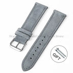Vintage Uhrenarmband aus echtem Wildleder – Handgenähtes Suede Leder Watchband 18–24 mm für Seiko, Huawei & klassische Armbanduhren