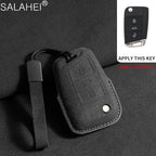 Wildleder Autoschlüssel Hülle para VW, Skoda y SEAT - Funda para llave premium para Passat B8, Tiguan MK2, Golf 8, Octavia A7/A8 y Leon MK4 