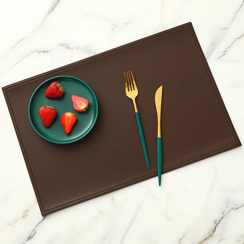 PU Leder Platzsets rund oder rechteckig (4/6 Stück) – Wasserdichte & hitzeisolierende Tischsets im europäischen Stil für Hotel, Restaurant & Zuhause