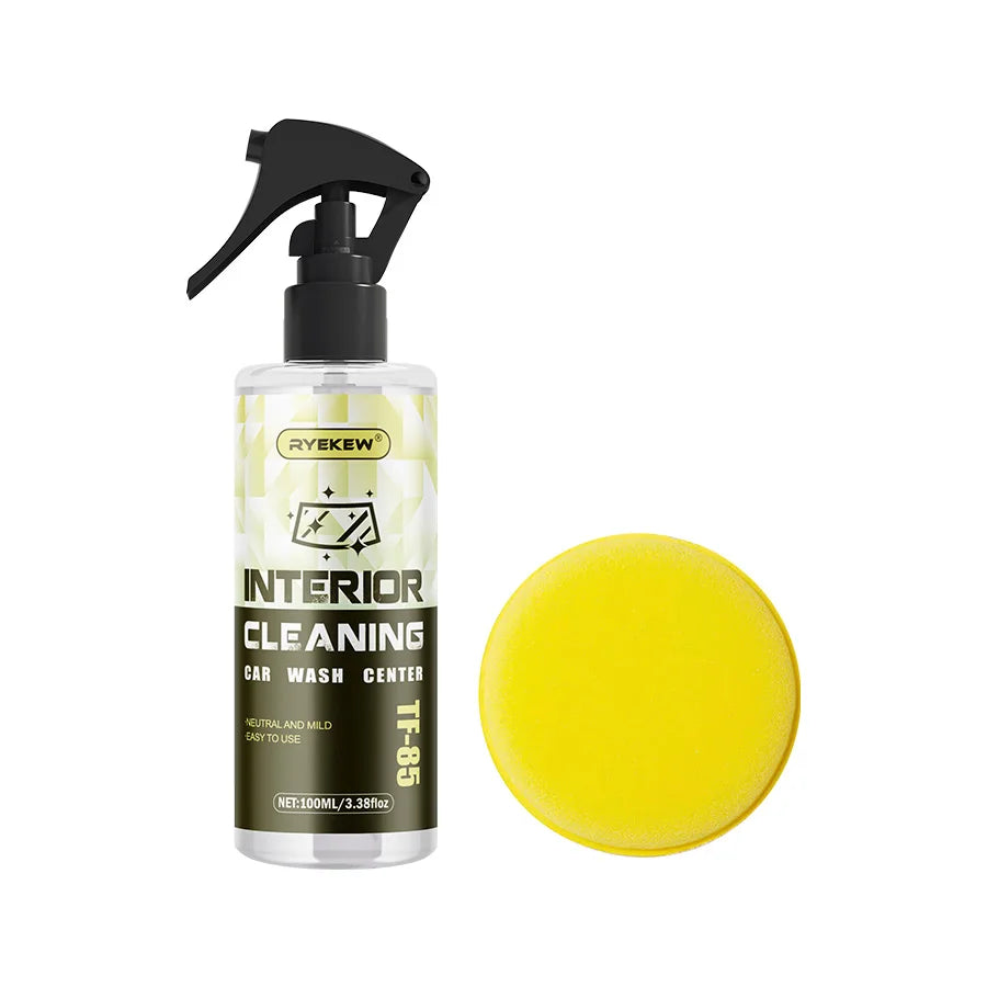 Ryekew Auto Innenraumreiniger 100 ml – Wasserloser Multifunktionsreiniger für Dachhimmel, Leder, Stoff & Polster