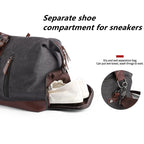 Retro Canvas Travel Bag mit großem Fassungsvermögen – Vintage Herren Reisetasche aus Canvas, Schultertasche & Backpack für Kurzreisen und Alltag