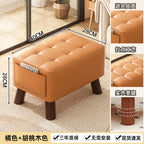 Minimalistischer Leder Fußhocker – Quadratischer Sofa- &amp; Couchtischhocker aus Kunstleder, kleiner Multifunktionshocker für Wohnzimmer 