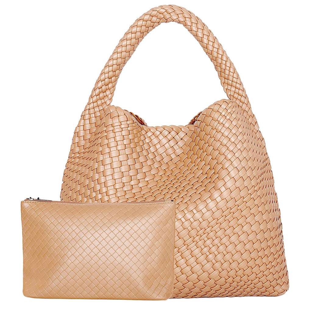 Sac fourre-tout en cuir pour femme – Grande pochette en cuir PU avec pochette pour le travail, le tourisme et les loisirs 