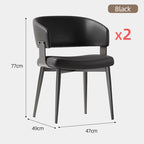 Moderne Leder-Esszimmerstühle mit umlaufender Rückenlehne – Elegante Luxus-Küchenstühle mit Stahlbeinen für Wohnzimmer, Café & Restaurant