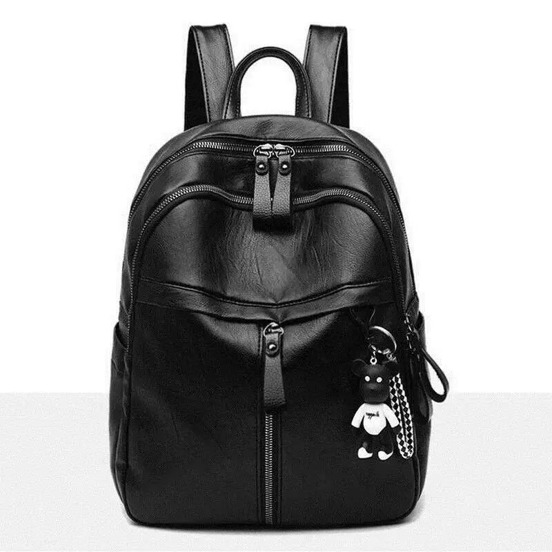 Damen PU Leder Rucksack – Multifunktionale Backpack-Tasche mit Ketten-Detail, Crossbody & Schultertasche, kompakter Daypack für Alltag & Schule