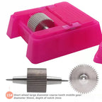 Quadratisches Lederkanten-Farbroller Set - Profi Oil Edge Box Werkzeug mit Zahnrädern für saubere Lederkanten (Rosé-Rot) 