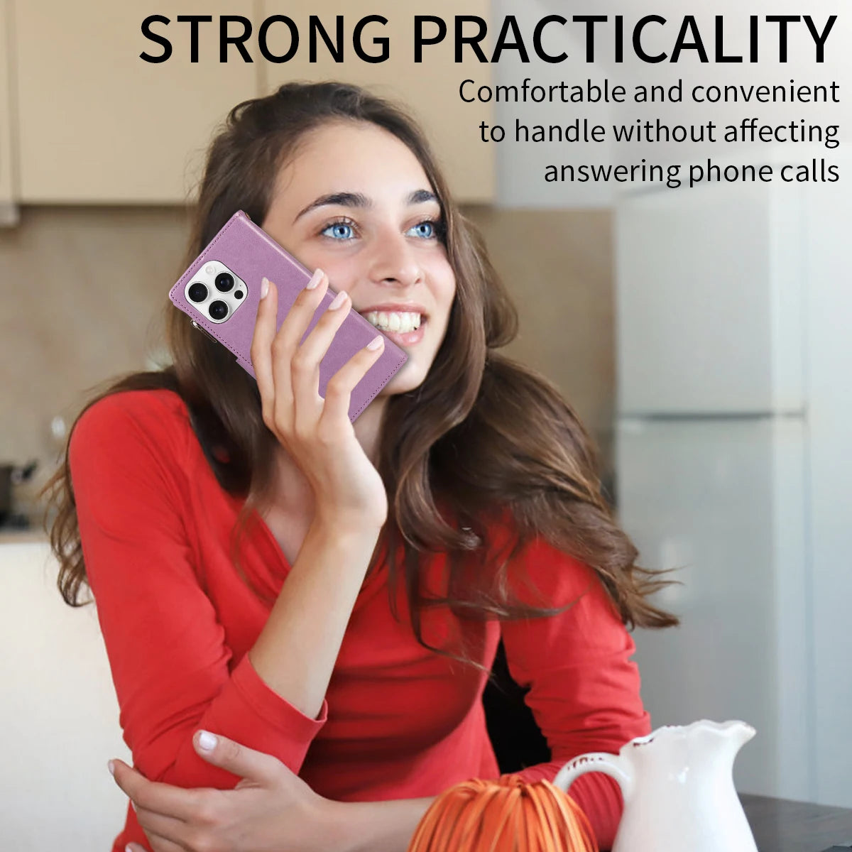 Multifunktionale Faux Leder Flip Wallet Hülle mit Reißverschluss für iPhone 11–16e – Kartenfach, Ständer & Rundumschutz