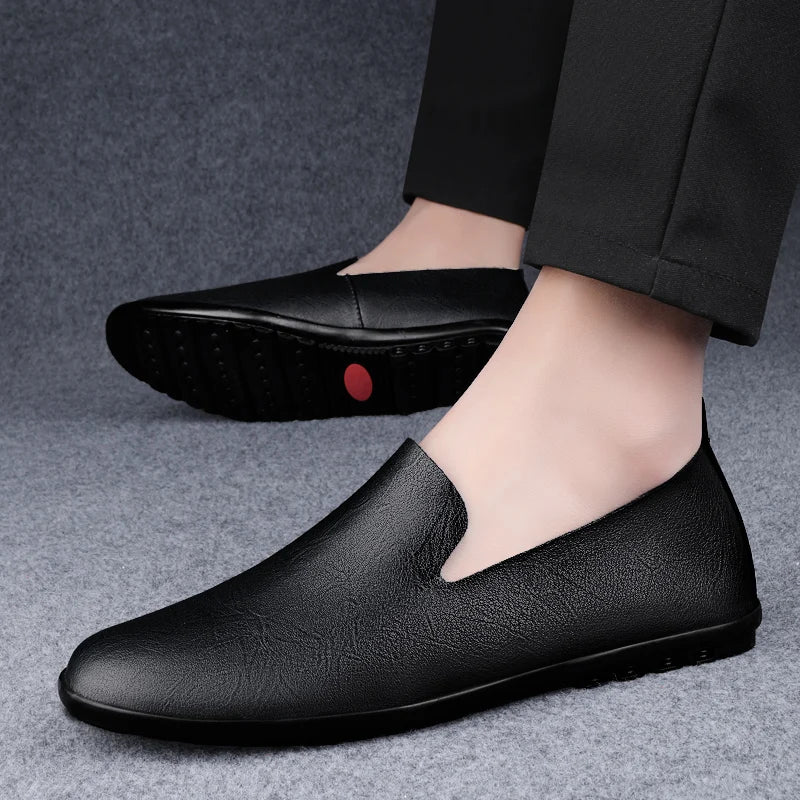 Herren Loafer aus echtem Leder – Atmungsaktive Slip-On Mokassins im italienischen Stil, Sommer Schuhe bis Übergröße 50/51