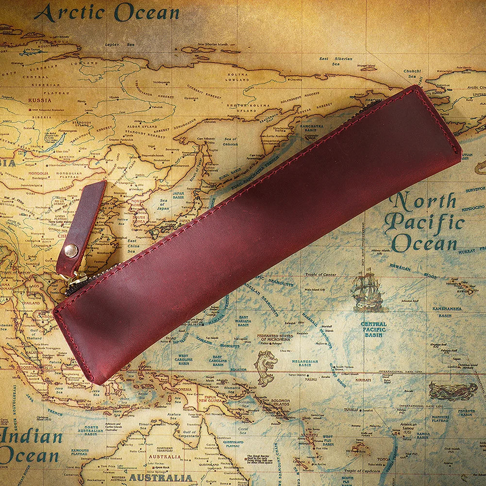 Mini Stifteetui aus echtem Leder – Handgefertigter Leder-Organizer für Büro, Schule & Reisen