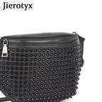 JIEROTYX Damen Gürteltasche - Riñonera vintage de cuero PU con bolso alto, alto y de pecho en estilo gótico