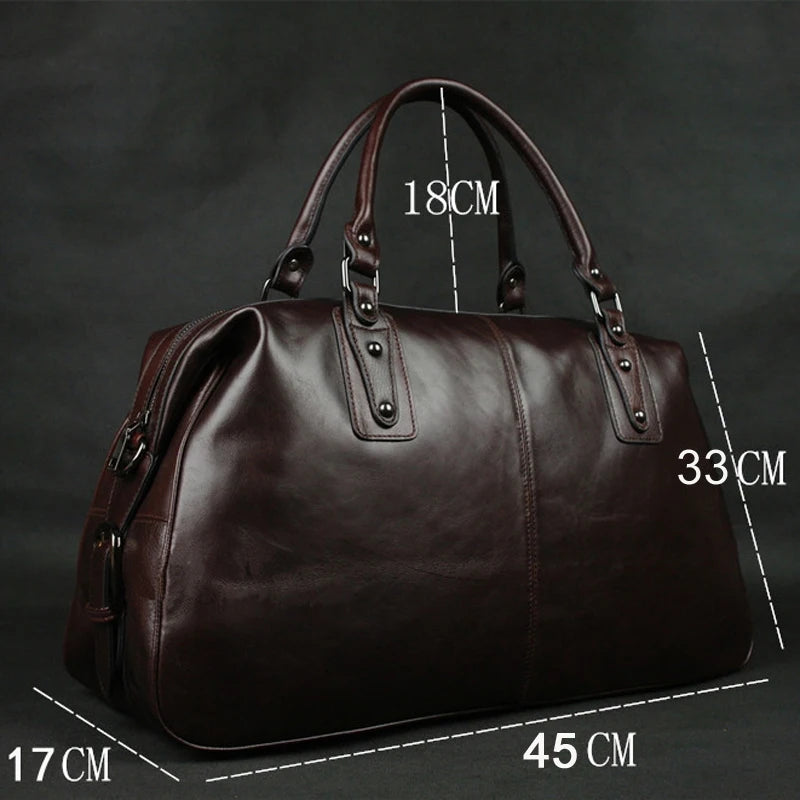 MUNUKI Hochwertige Leder Reisetasche für Herren – Große Duffel Bag aus echtem Rindsleder als Tote-, Schulter- & Wochenendtasche