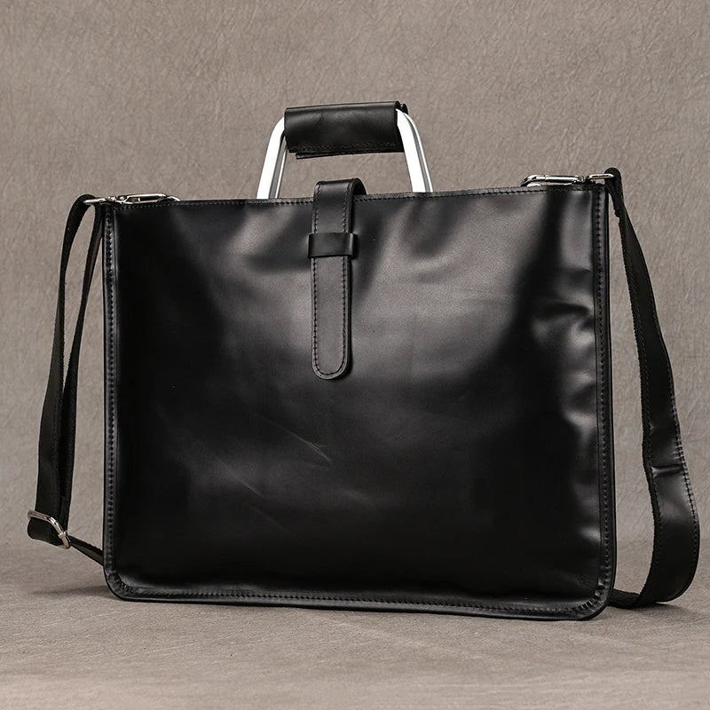 Newsbirds Luxus Leder Clutch for Herren – Élégant sac de documentation et d'affaires avec un véritable sac à dos pour A4 et iPad 