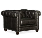 Chesterfield Sofa aus echtem Leder – Hochwertiges Oil-Wax Leder Sofa im American Style, 3-Sitzer Luxus Couch für Wohnzimmer