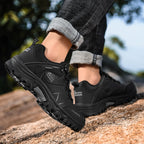 SENLONGBAO Herren Ledersneaker – Atmungsaktive Casual Schuhe, bequeme Walking- und Hiking-Sneaker, rutschfest & wasserfest