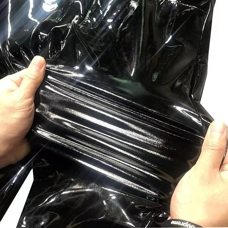 Pantalon en cuir PU pour hommes Skinny Fit – Pantalon élastique au style rock et streetwear, noir Motorrad et Clubhose pour Alltag &amp; Winter