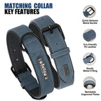 Hochwertiges personalisiertes Hundehalsband-Set aus PU-Leder – Gravur, Komfort & maximale Sicherheit