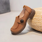 feerldi Damen Leder Flats WB-06K – Mocassins élégants à enfiler, mocassins confortables avec petits talons, chaussures plates grises