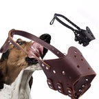 Verstellbarer Hunde Maulkorb aus PU-Leder – Atmungsaktive Anti-Bellen, Beißen & Kauen Hundemaske für Welpen & Hunde (5 Größen)