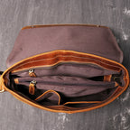 LEATHFOCUS Herren Leder-Umhängetasche – Echtes Crazy Horse Rindsleder, Vintage Messenger Bag, Handmade Satchel für A4-Dokumente
