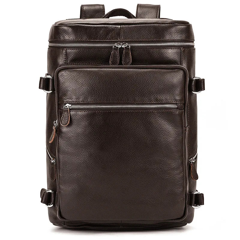 WANTING Luxus Leder Rucksack Herren – Großer Designer Laptop Rucksack aus echtem Rindsleder für Schule, Reise & Alltag