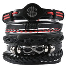 Viking Lederarmband mit Totenkopf – Verstellbares Herren- & Unisex Armband im Neo-Gothic Stil, Geflochtenes Lederarmband