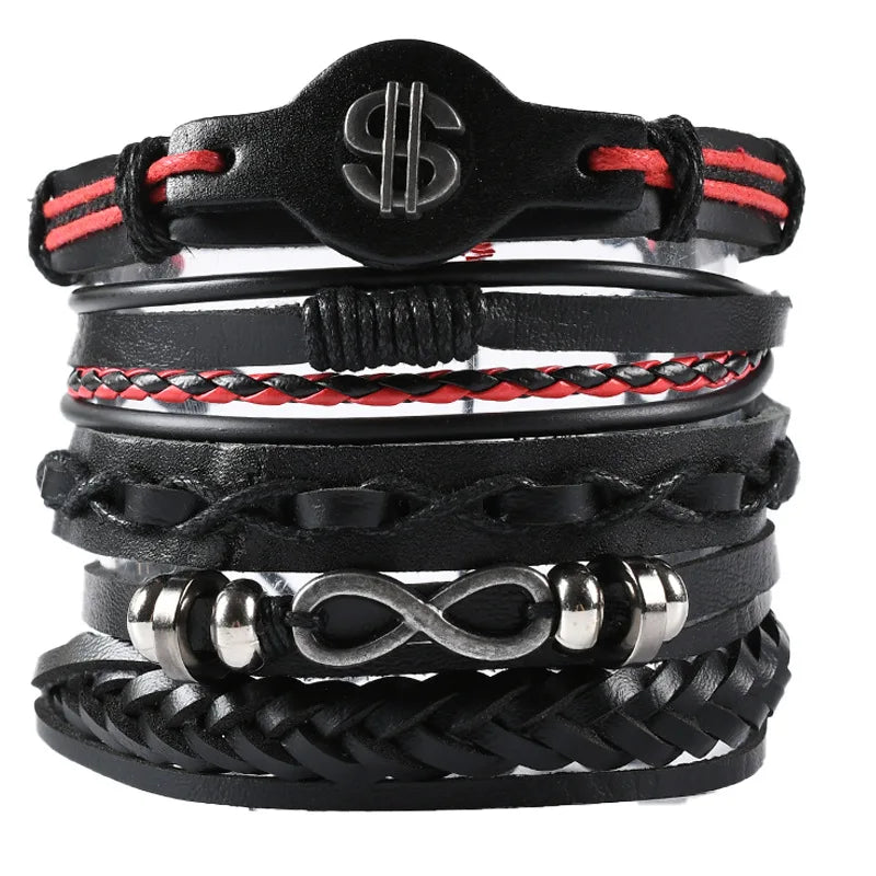 Viking Lederarmband mit Totenkopf – Verstellbares Herren- & Unisex Armband im Neo-Gothic Stil, Geflochtenes Lederarmband