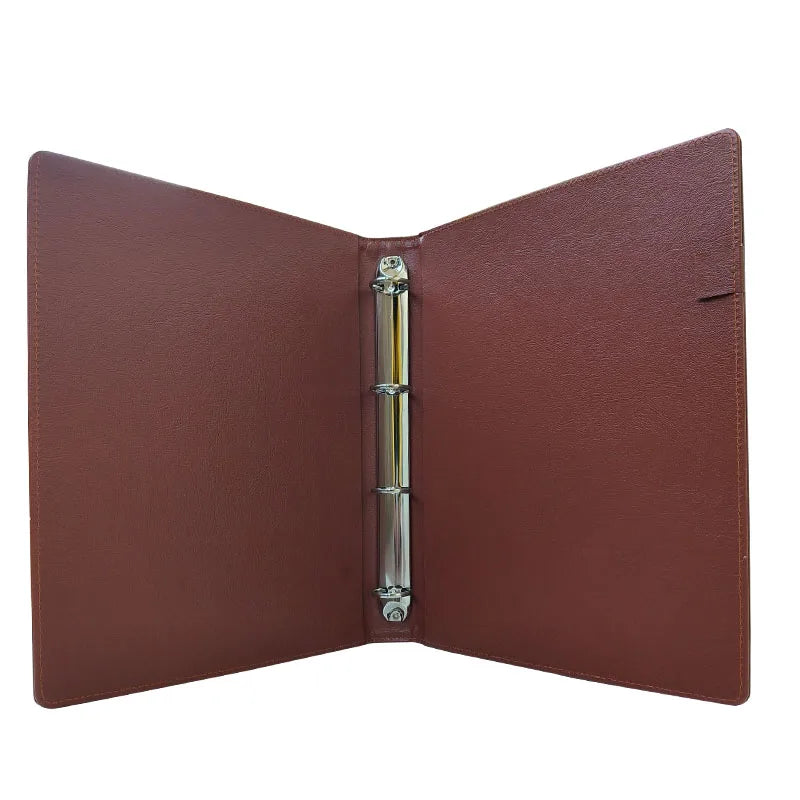 Carpeta de cuero A4 PU con 4 anillos (30 mm) – Gepolsterter, Schwerer &amp; Langlebiger Premium Binder