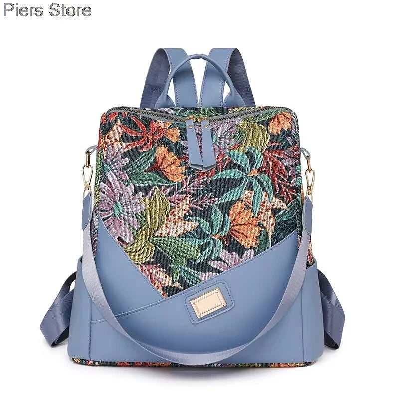 Großer Damen Rucksack aus weichem Lederlook – Modischer Softback Studentinnen-Rucksack mit viel Stauraum 