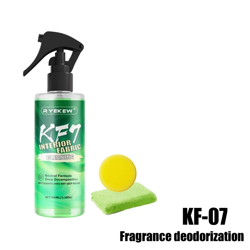 Ryekew Auto Innenraumreiniger 100 ml – Wasserloser Multifunktionsreiniger für Dachhimmel, Leder, Stoff & Polster