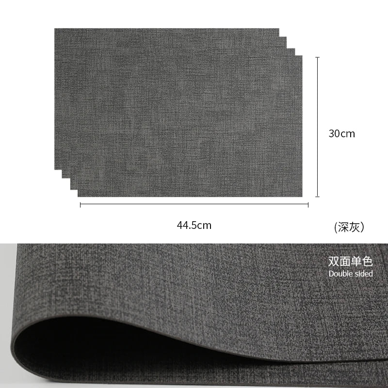 Tabletex Luxuriöse PVC-Kunstleder Tischsets in Weiß – Stoffoptik, wasserdicht & pflegeleicht im japanischen Stil (4er Set)