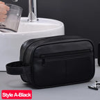 Business Reise Kulturbeutel aus PU-Leder – Wasserdichte Wasch- &amp; Rasieretasche für Damen &amp; Herren, kompakter Toiletry Organizer 